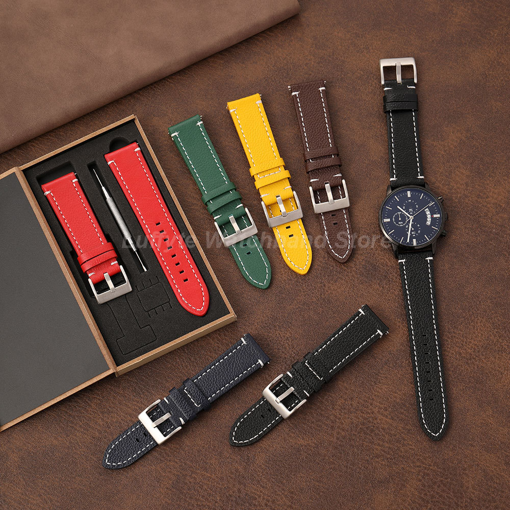 Tali Jam Tangan Tekstur Litchi - Leather Strap Quick Release ulasan dan harga